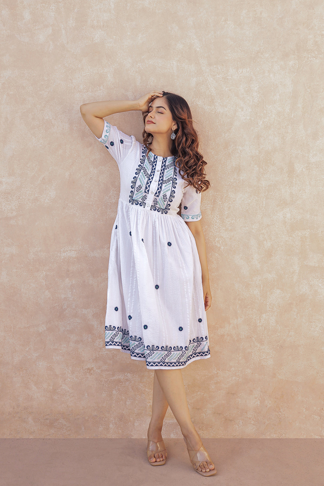 Hat Embroidery Short Dress