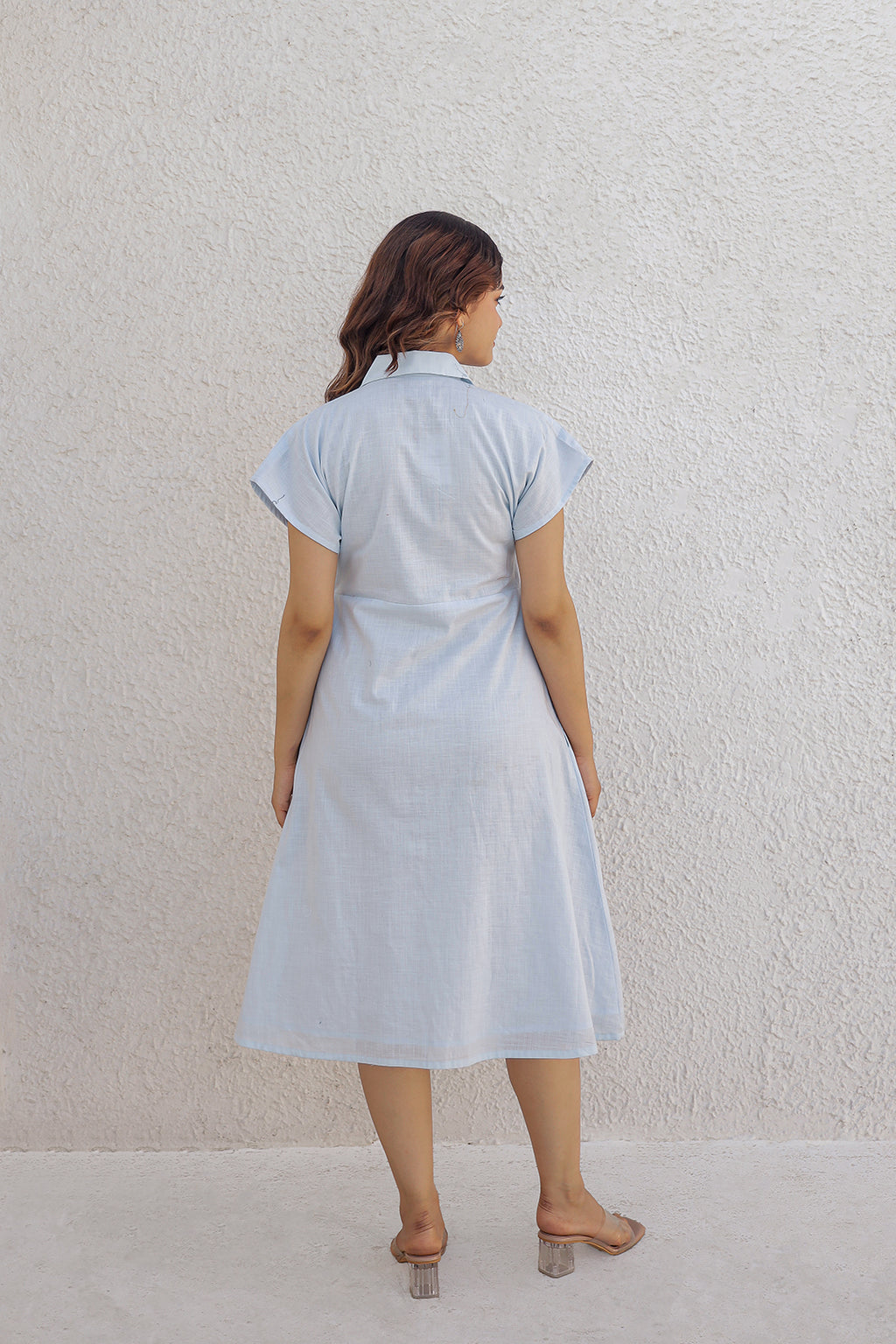 Akul Blue Embroidey Dress