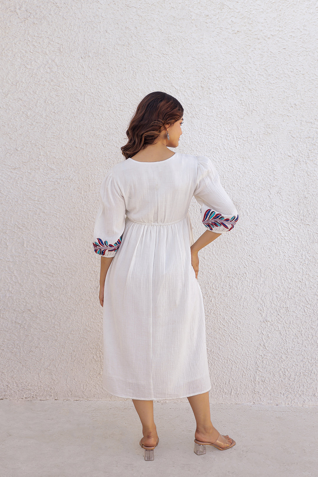 Tashi White Embroidery Dress