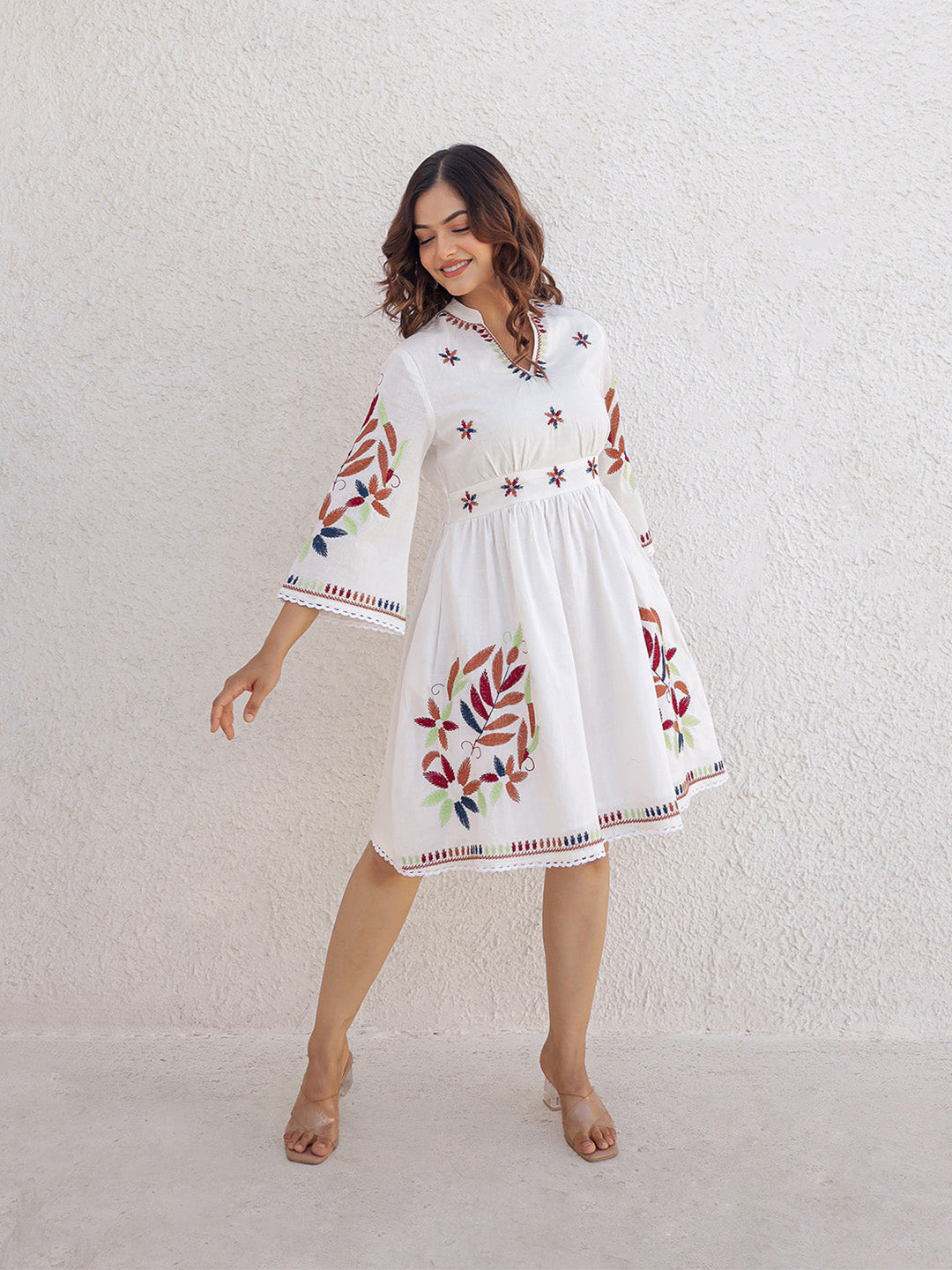 Ring White Embroidery Dress
