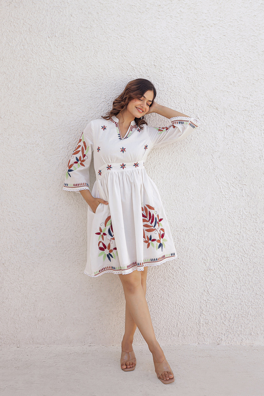 Ring White Embroidery Dress