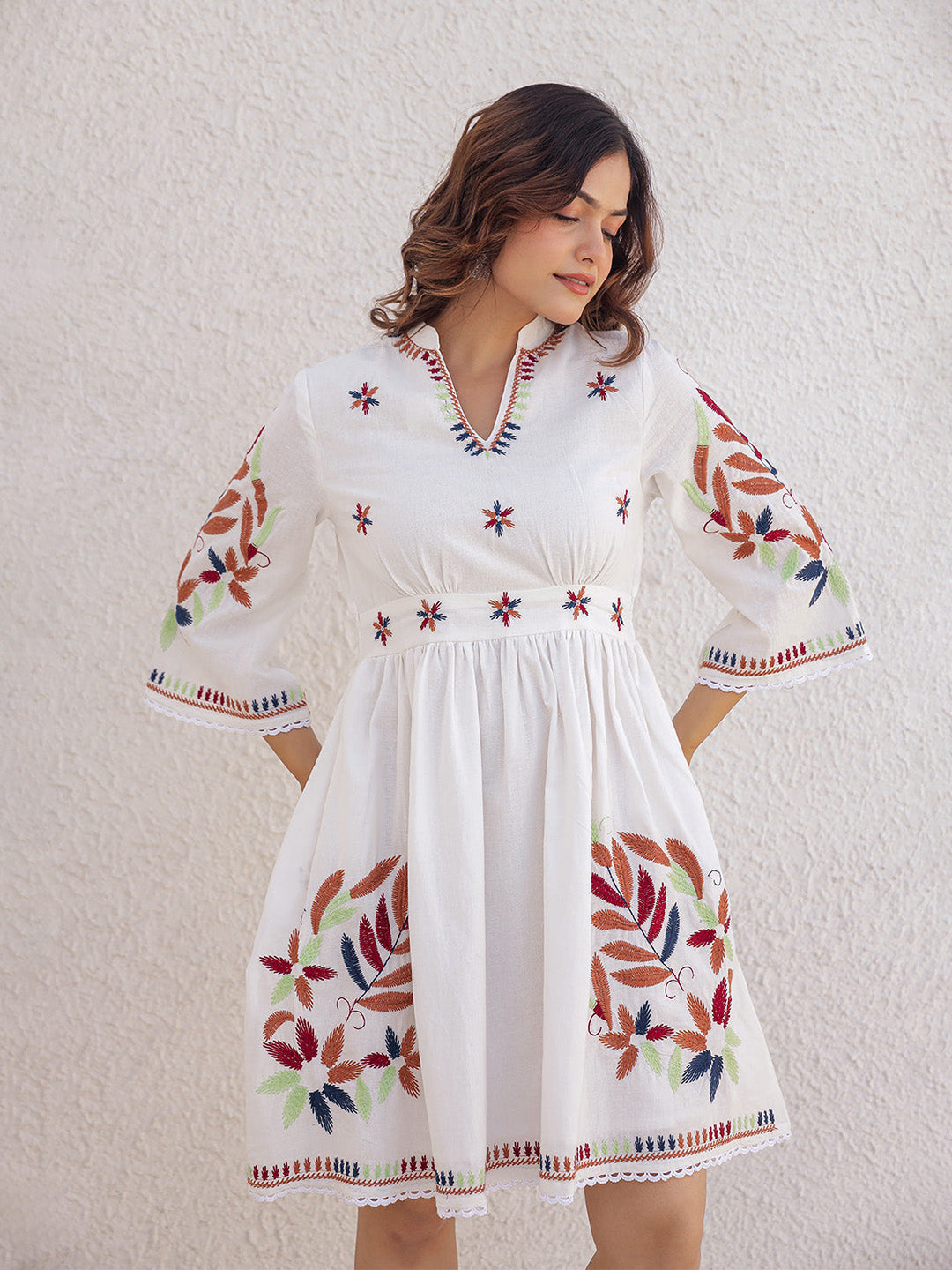 Ring White Embroidery Dress