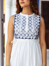 Sandy blue embroidery dress