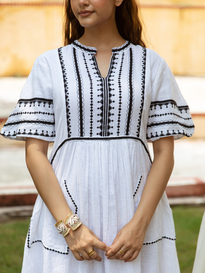 Liana embroidered white dress