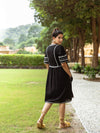 Liana embroidered black dress