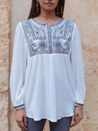 Abolt embroidery white top