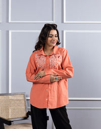 Lavisha orange cut work embroidery top