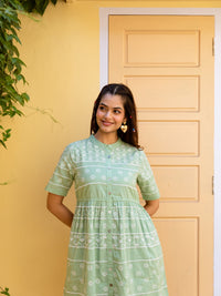 Reme green embroidered dress