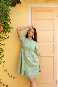 Reme green embroidered dress