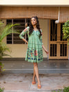 Prisha green embroidery dress