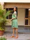 Prisha green embroidery dress