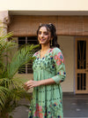 Prisha green embroidery dress