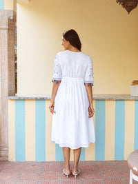 Amelia embroidery white dress