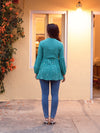 ELSIE EMBROIDERED TOP (TEAL)