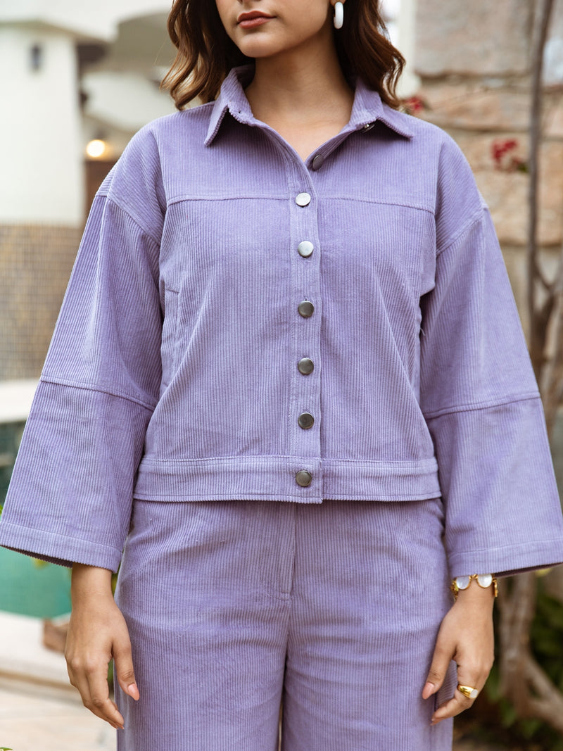 Teddy corduroy co-ord set(purple)