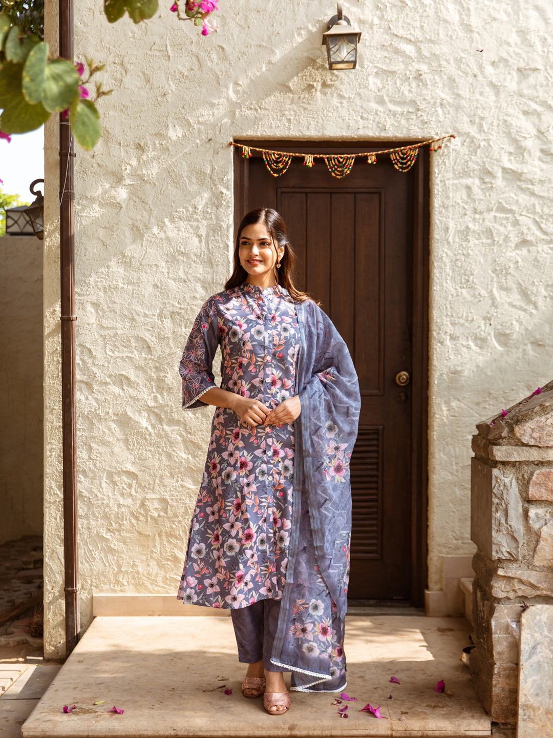 Hannah grey  kurta set