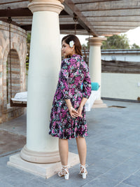 FOLIAGE PRINTED DRESS