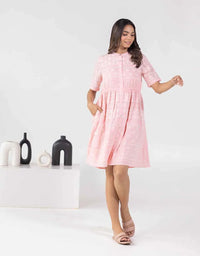 Reme pink embroidered dress