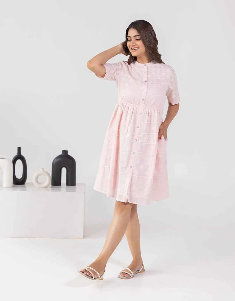 Reme light pink embroidered dress