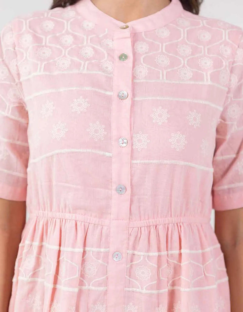 Reme pink embroidered dress