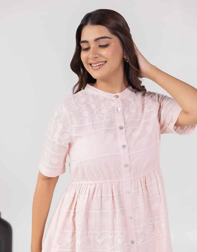 Reme light pink embroidered dress