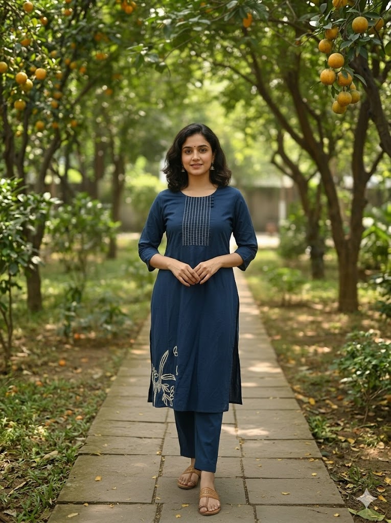 Clara Blue Embroidery Kurta Set
