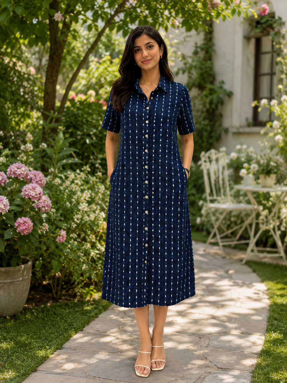 Lavie Blue Printed Dress