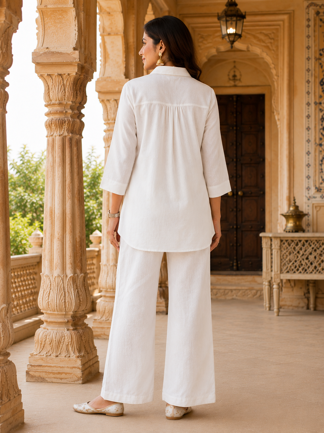 Peony Embroidery Co-ord Set