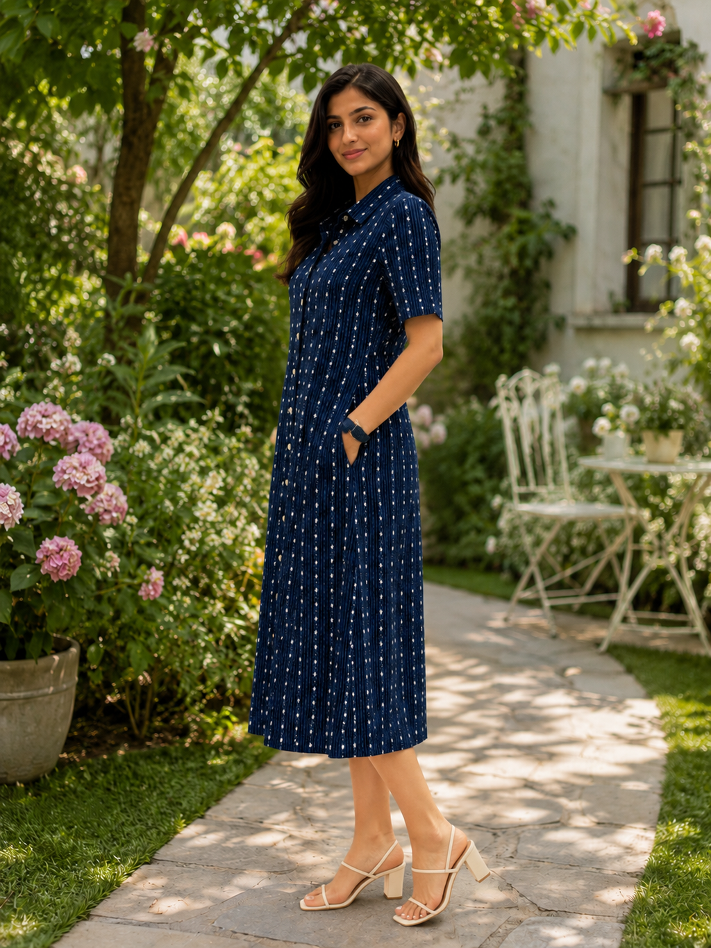 Lavie Blue Printed Dress