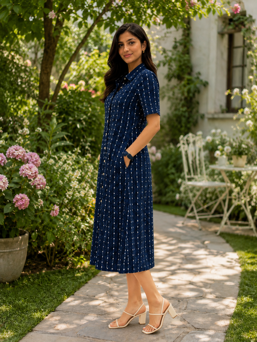 Lavie Blue Printed Dress