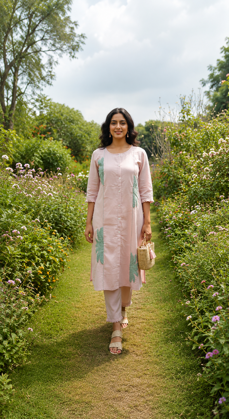 Ramjones Pink Embroider Kurta Set