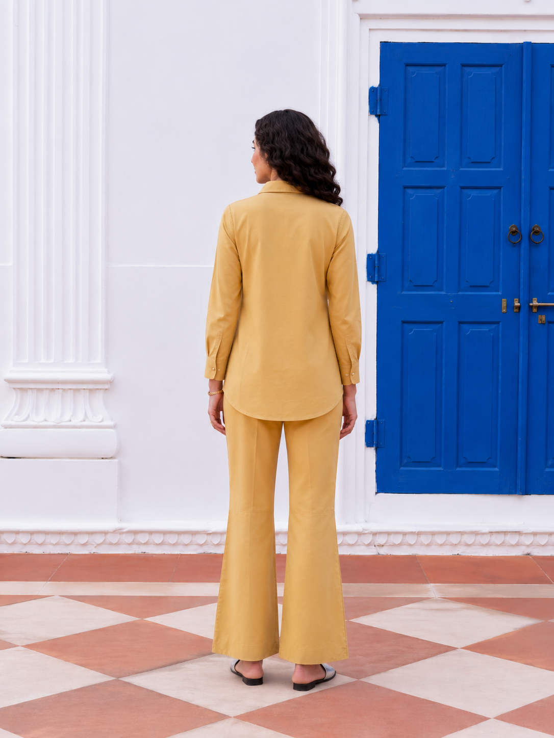 Amisha Mustard Embroidery Co-ord set