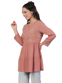 Alani  rust embroidery top