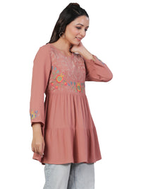 Alani  rust embroidery top