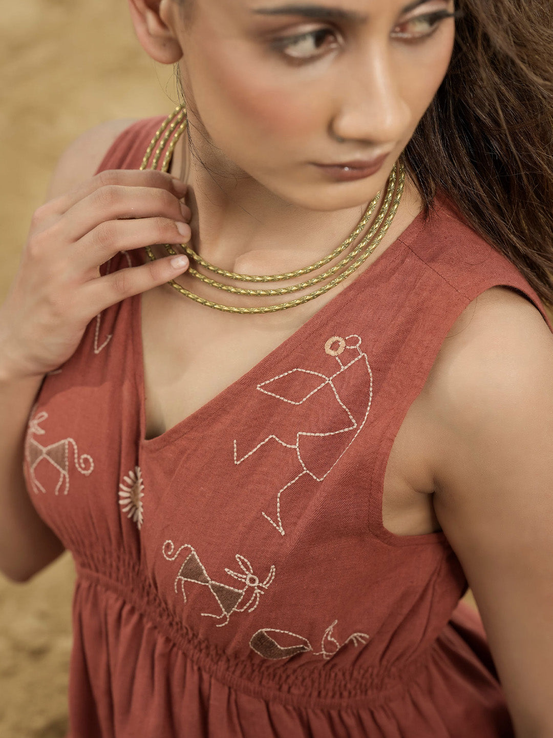 Robber Embroidery Dress
