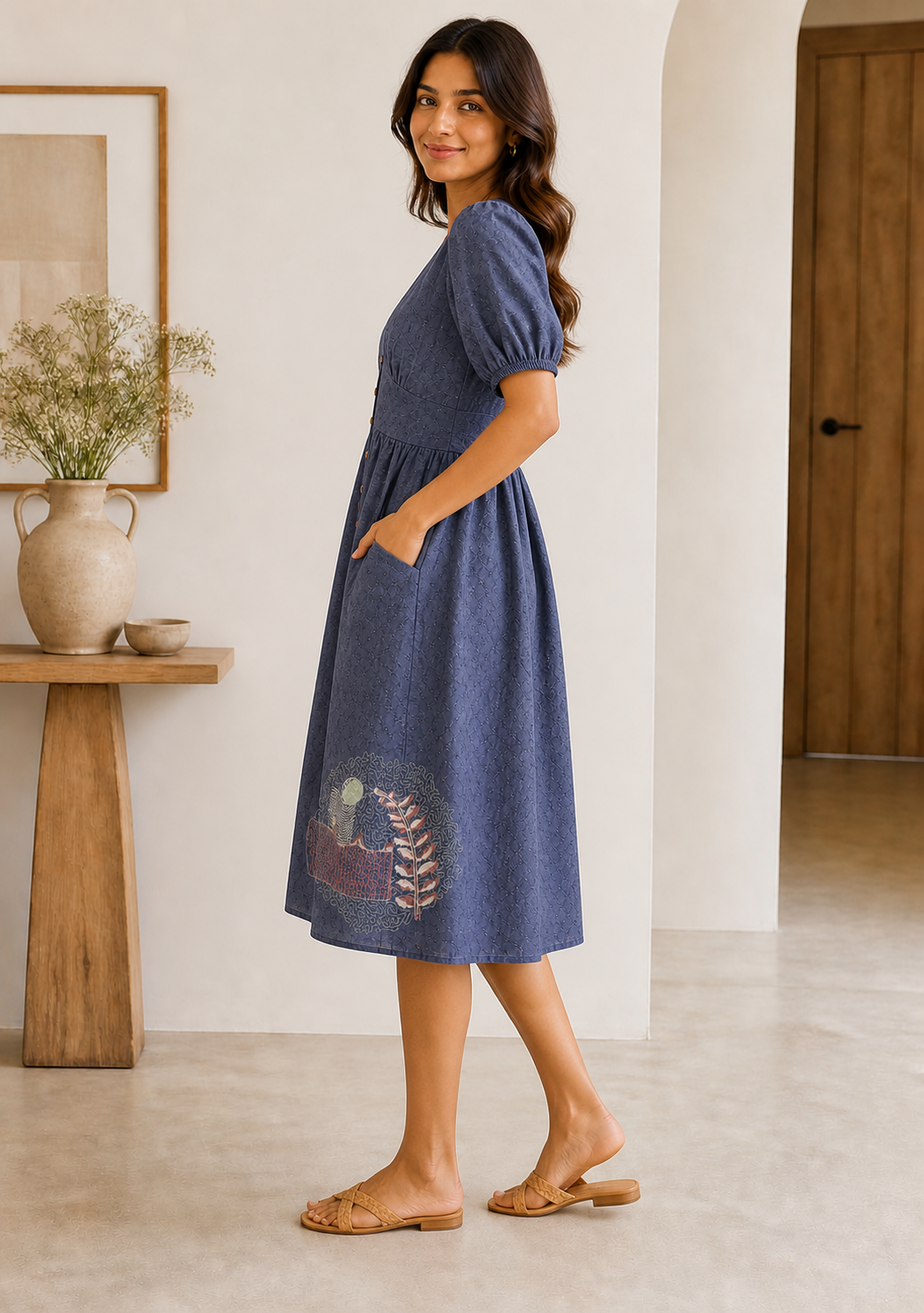 Ps-07 Blue Embroidery Dress