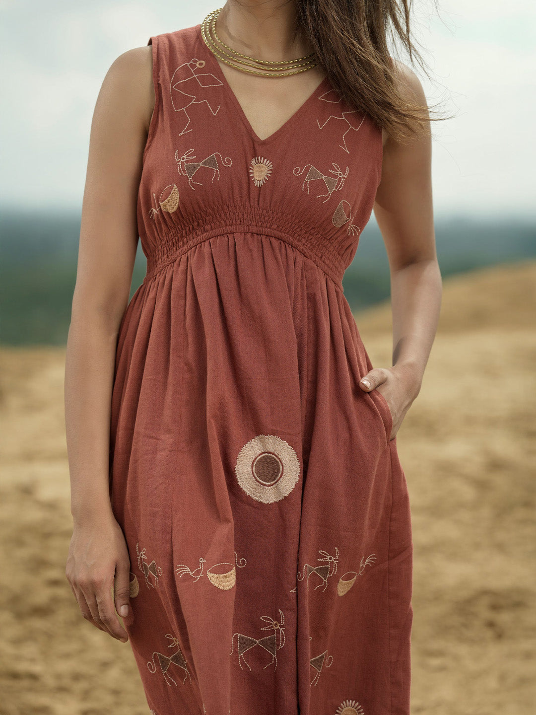 Robber Embroidery Dress