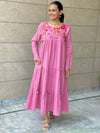 Sija pink hand embroidered Dress