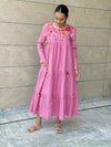 Sija pink hand embroidered Dress