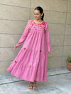 Sija pink hand embroidered Dress