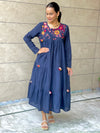 Sija blue hand embroidered Dress