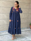 Sija blue hand embroidered Dress