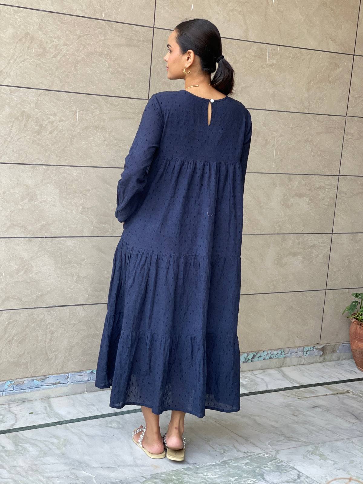 Sija blue hand embroidered Dress