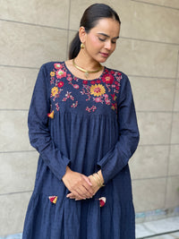 Sija blue hand embroidered Dress