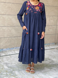 Sija blue hand embroidered Dress