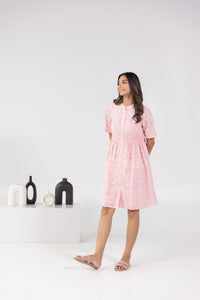 Reme pink embroidered dress