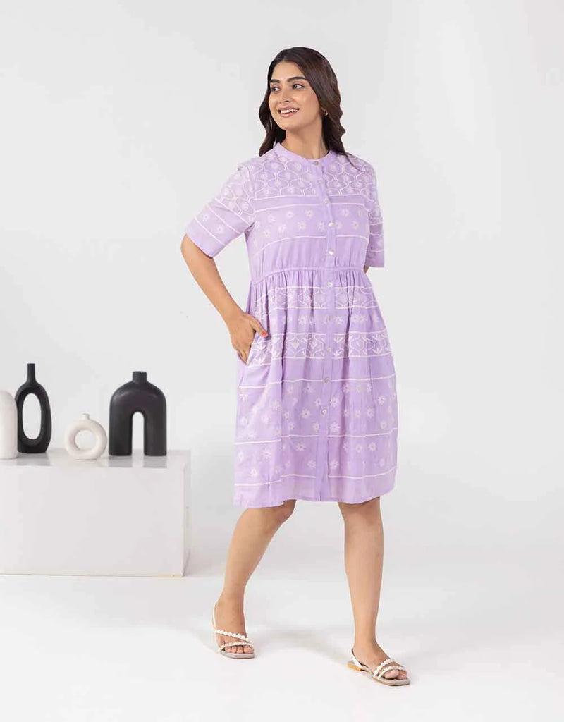 Reme purple embroidered dress