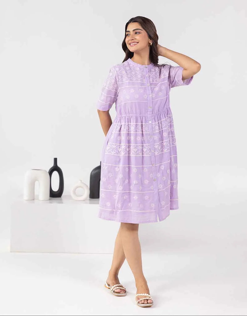 Reme purple embroidered dress