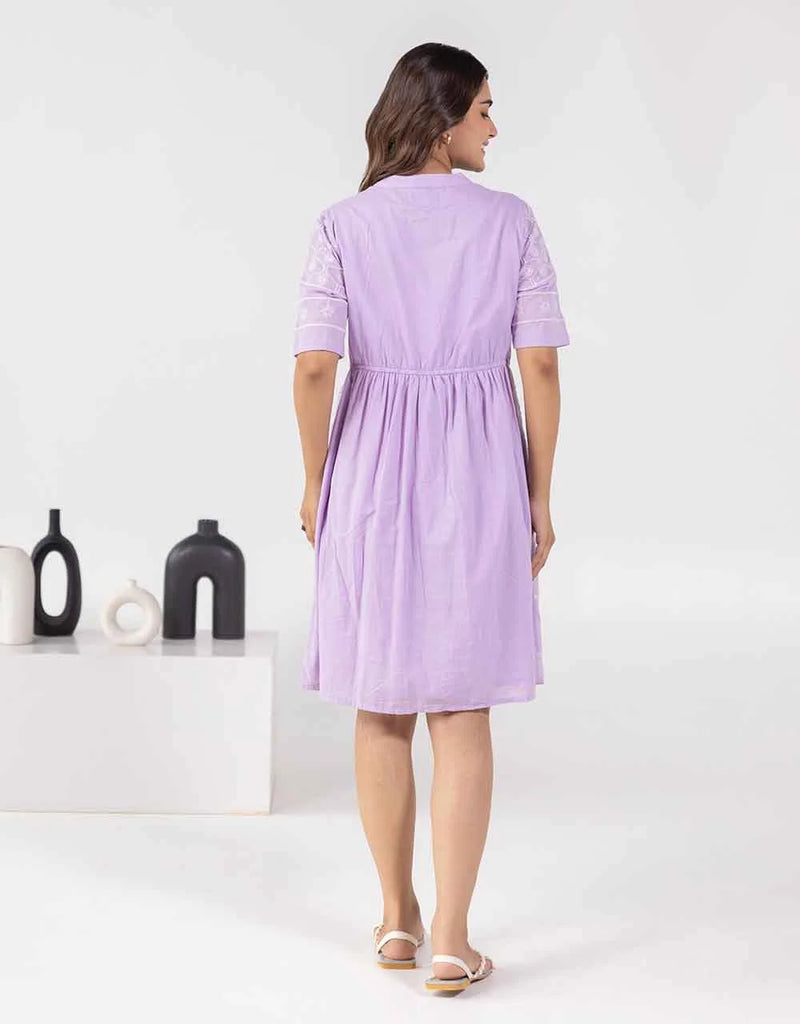 Reme purple embroidered dress