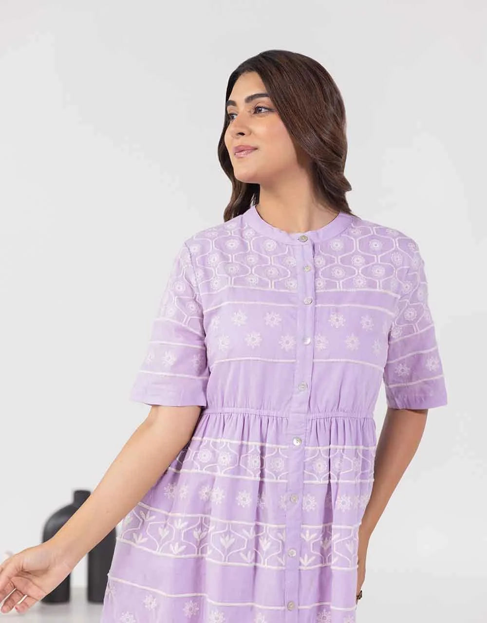 Reme purple embroidered dress